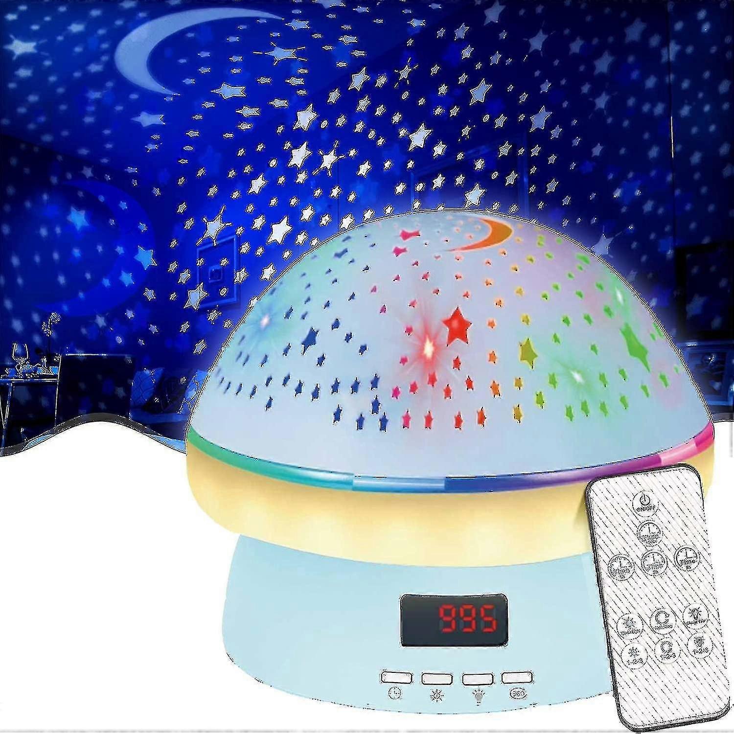Star Projector Night Light For Kids Timer Baby Lamp With Remote Control 16 Colorful Rotati