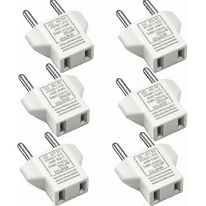 6 Pcs Us To Eu Eu Adapter Adapter Socket