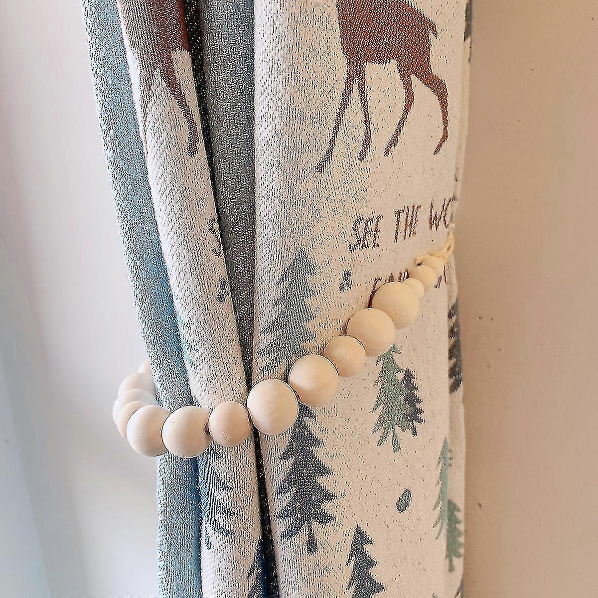 Wood Bead Curtain Tiebacks
