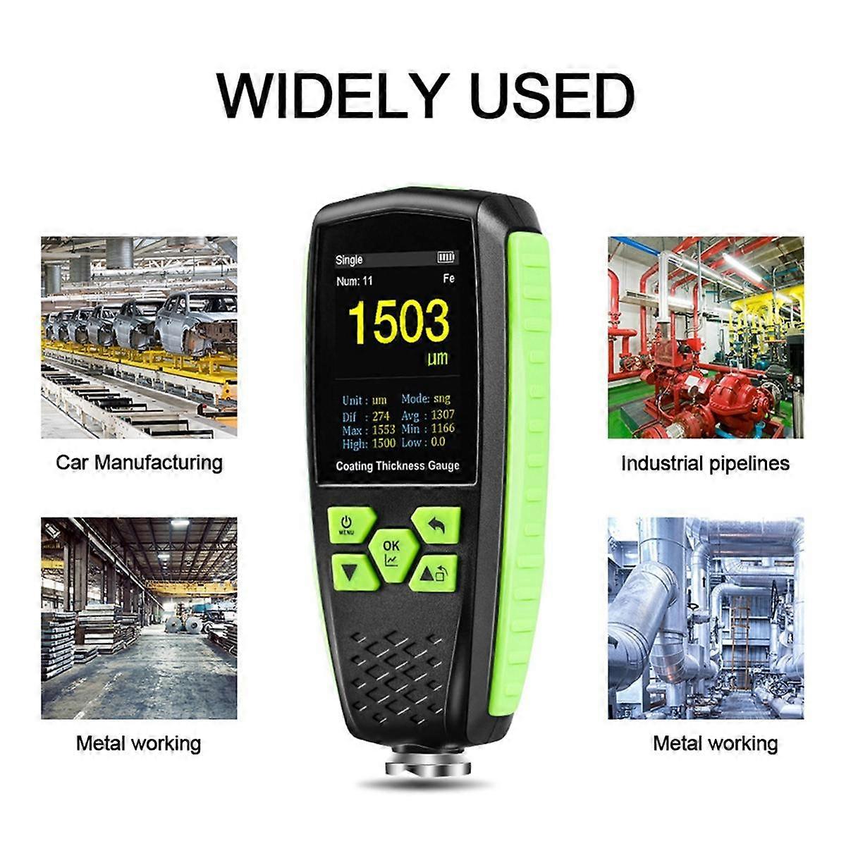 Coating Thickness Gauge Car Paint Film Thickness Tester Paint Thickness Meter 0-1300M Coating Depth Gauge Tester