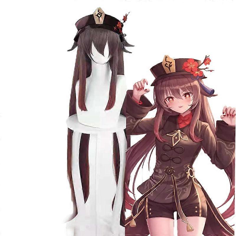 Walnut cos wig double ponytail split gradient tiger clip section anime wig female