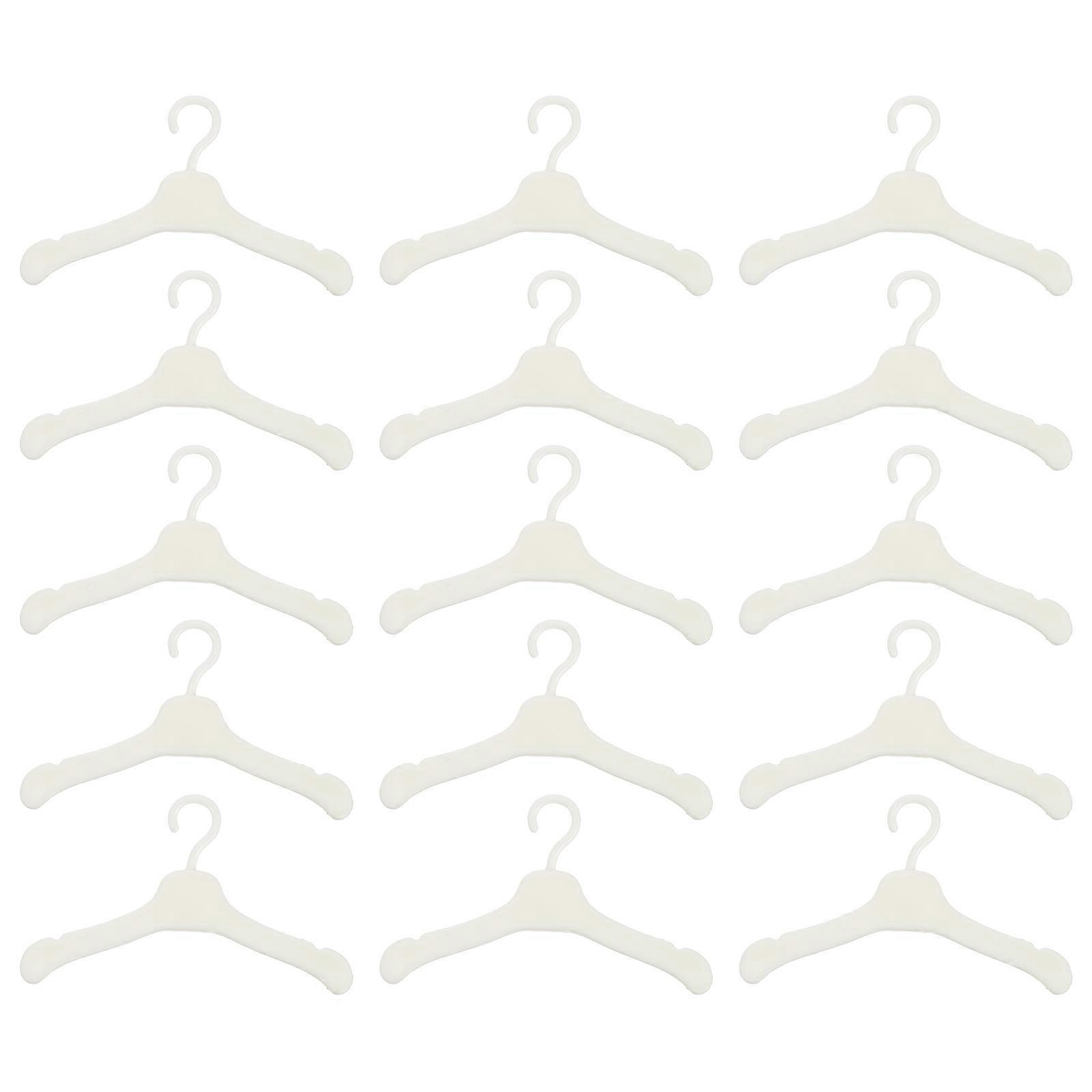 50pcs Cabides de plástico Boneca Roupas Cabides De plástico Boneca Roupas Rack de Roupas