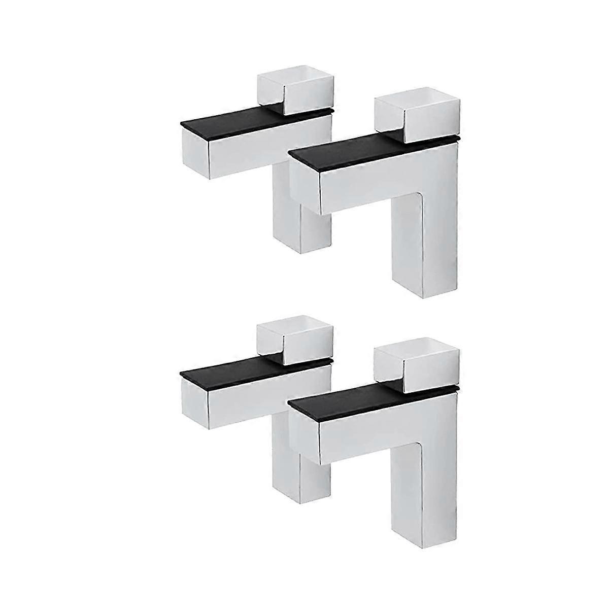 4Pcs Solid Metal Adjustable Wood/Glass Shelf Bracket Wall Mount, Bright Silver