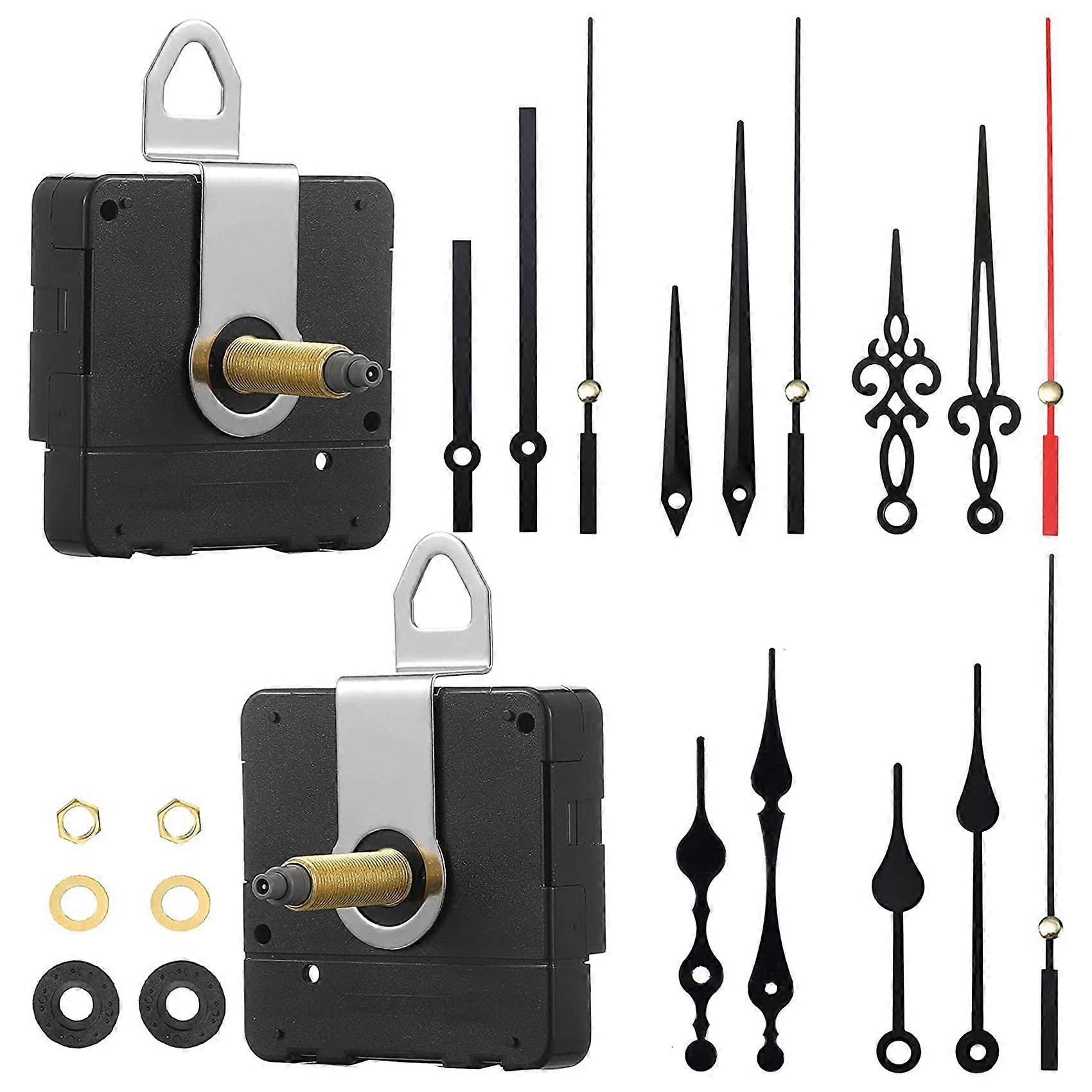 32mm Long Shaft DIY Quartz Clock Movement Mechanism with 5 Different Pairs Hands Wall Clock Repair