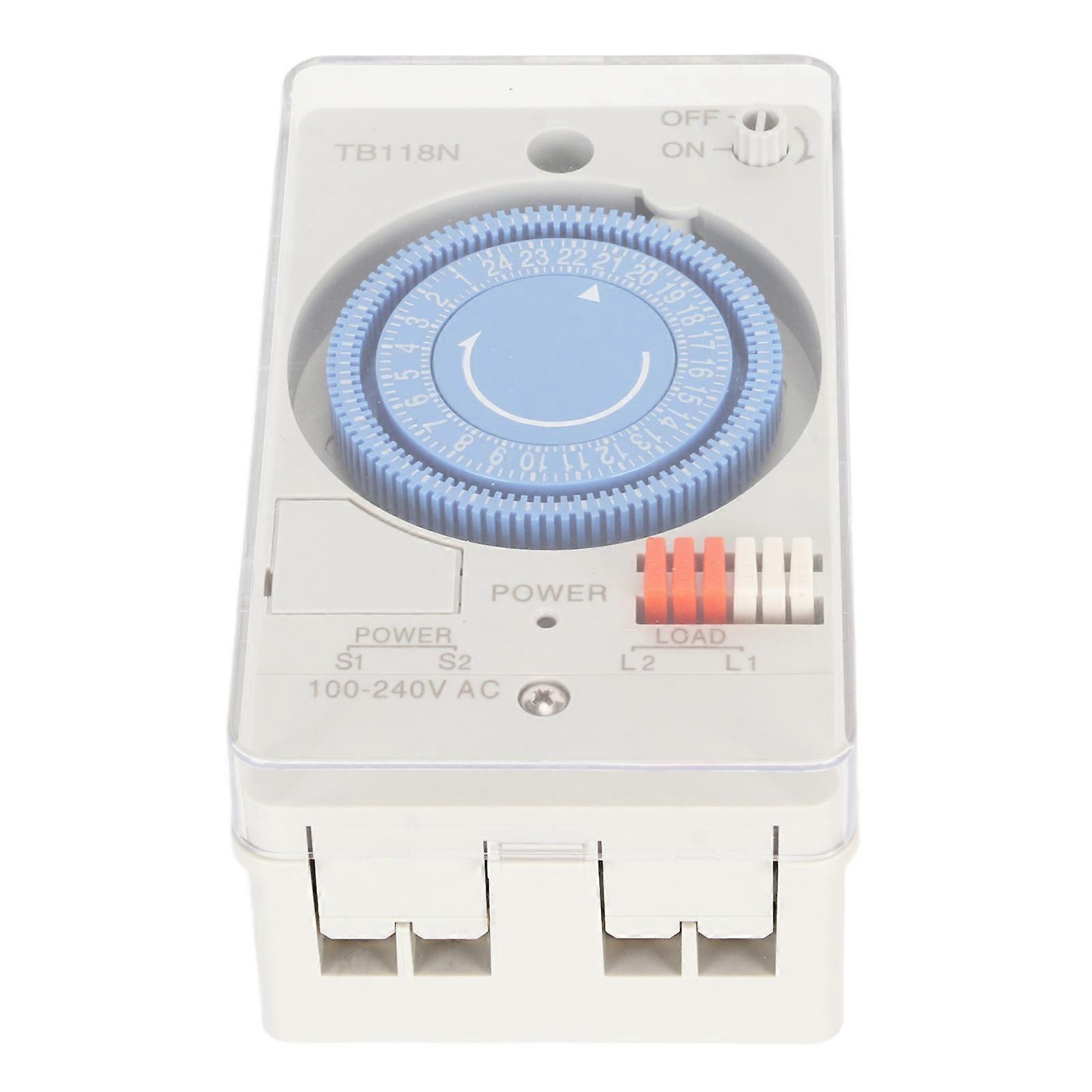 TB118N Mechanical Time Control Switch Minimum 15 Minutes High Accuracy Mechan Timer for Home Kitchen Outdoor 100240V AC