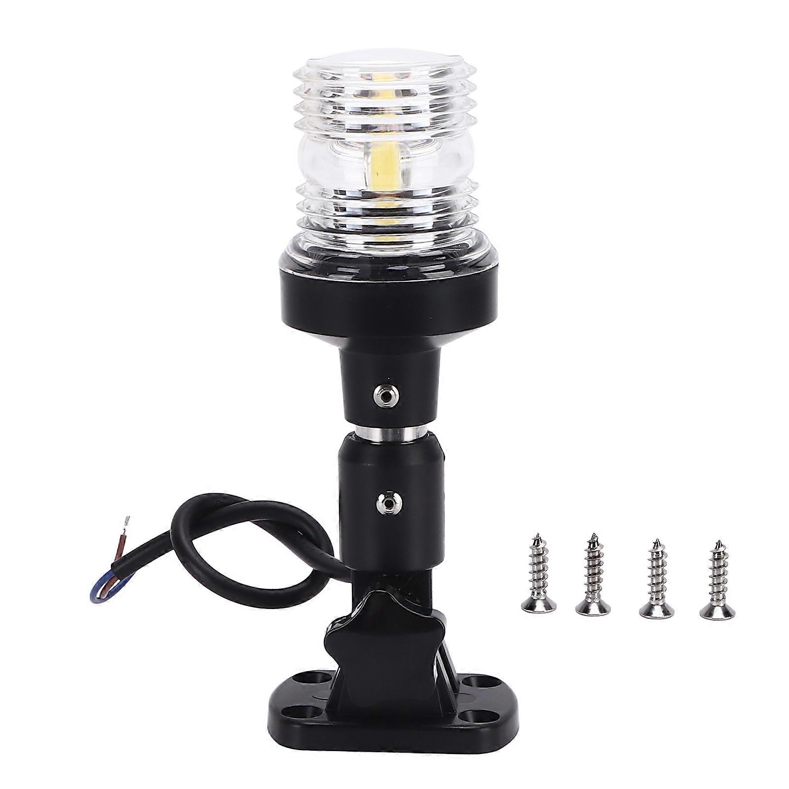 6in 3W Marine Boat Stern Anchor Signal Light White Navigation Lamp 3 Nautical Miles IP66 Waterproof 180 Rotatable Base