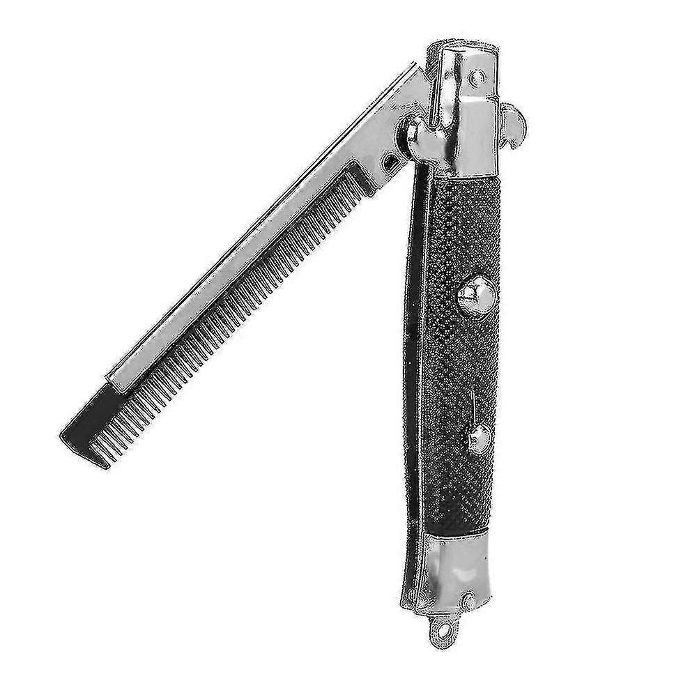 Pocket Oil Hair Comb Folding Knife Automatic Push