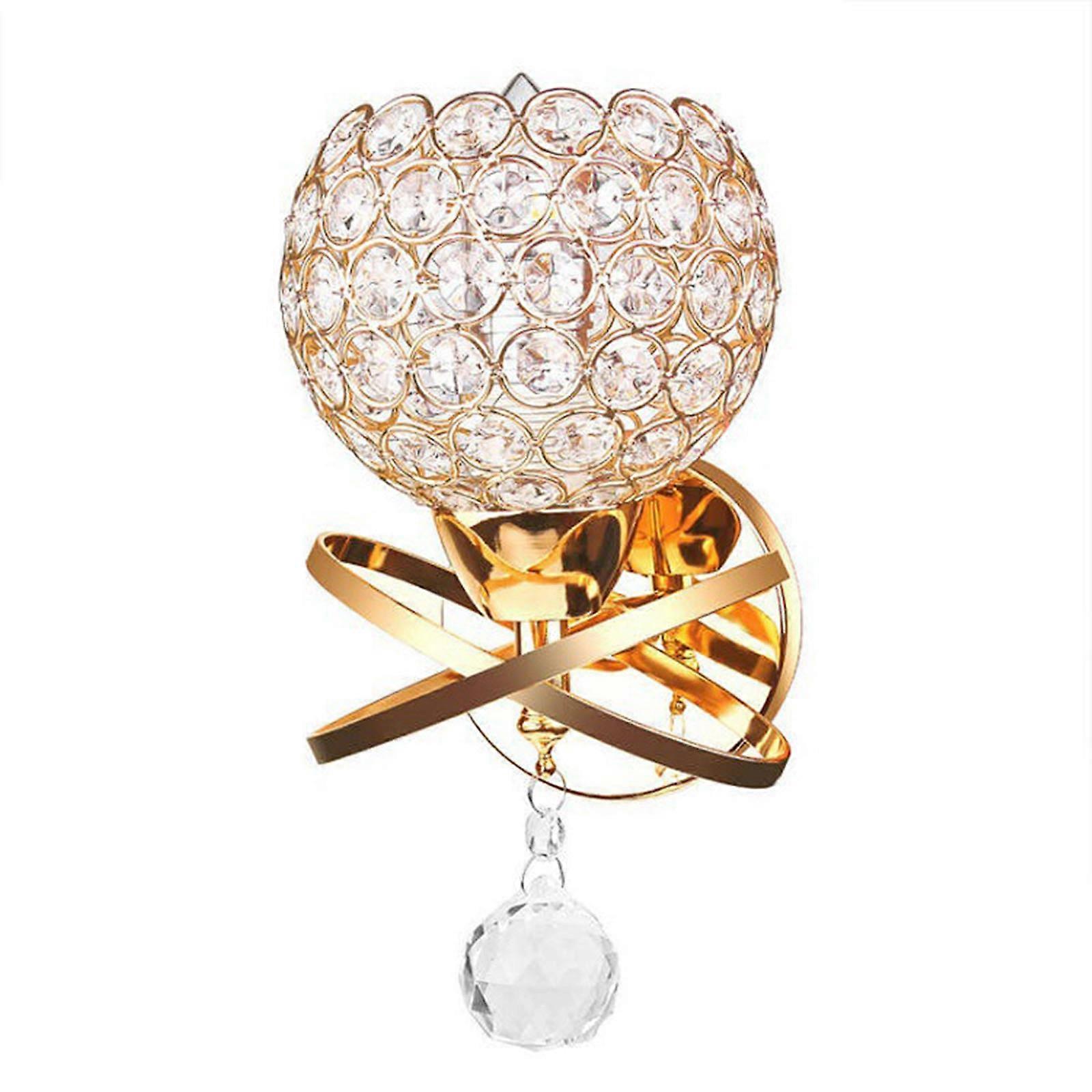 Crystal Wall Sconces Bedroom Wall Lamp Round Modern Bedside Wall Lights Dining Room Hallway Light Fixture E27 Socket (Bulb NOT included)/