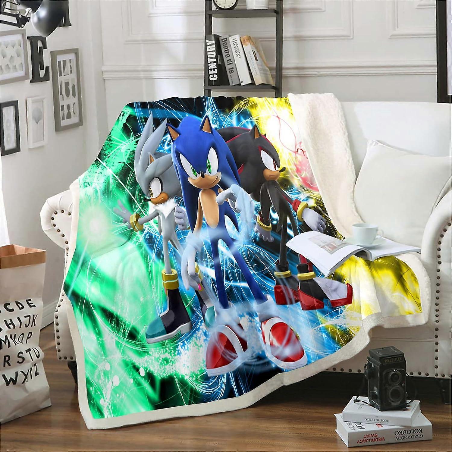 Sonic-peitot 100% mikrokuitu, fleecepeitot aikuisille lapsille pehmeät ja lämpimät vuodesohvalle ja sohvalle