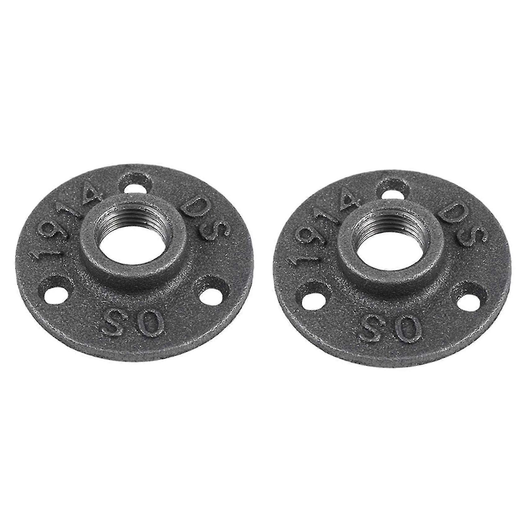 1 Inches Malleable Cast Iron Pipe Flange, Industrial Pipe Flanges Compatible With Threaded Black Pipes And Fitt