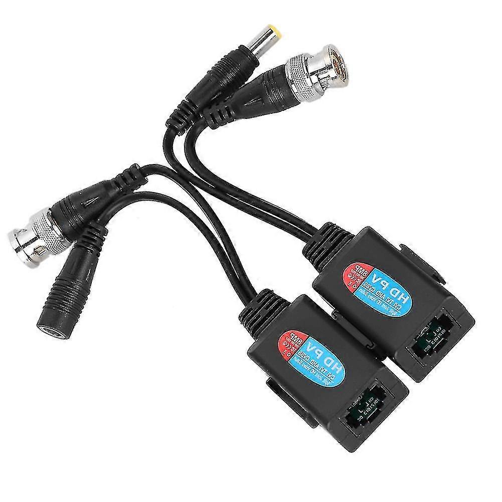 2pcs 8mp Hd Led Video Balun Transmission Twisted Pair Transmitter With Thunder Protection