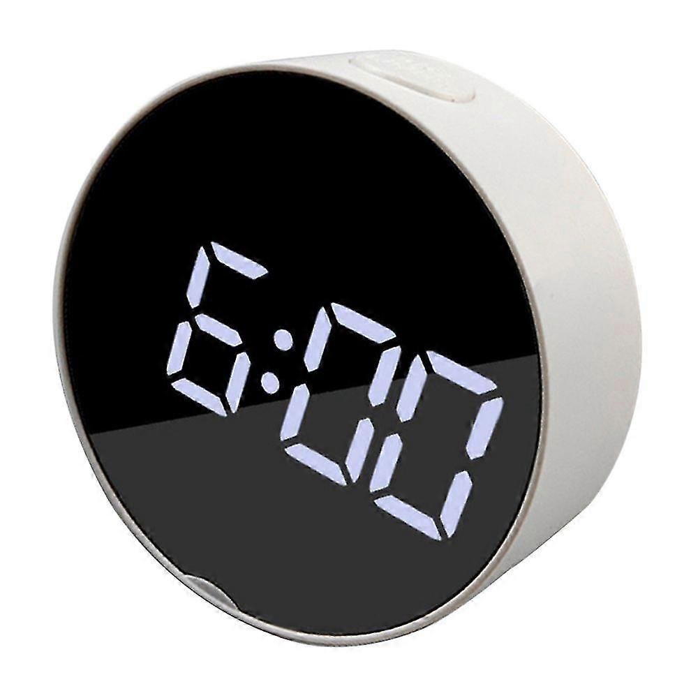Led Large Screen Bedside Alarm Clock Digital Clock Black Frame White Light