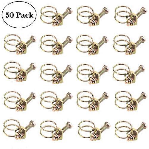 50 PCS M16 Adjustable Color Galvanized Iron Double Wire Hose Clamps