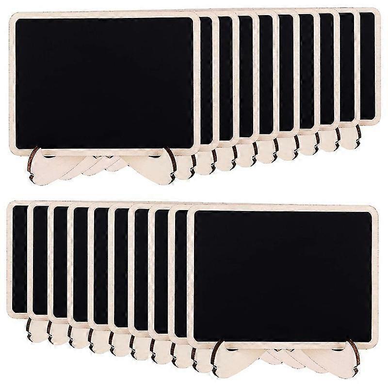 Wood Mini Chalkboards Signs With Support Easels, 20 Pack