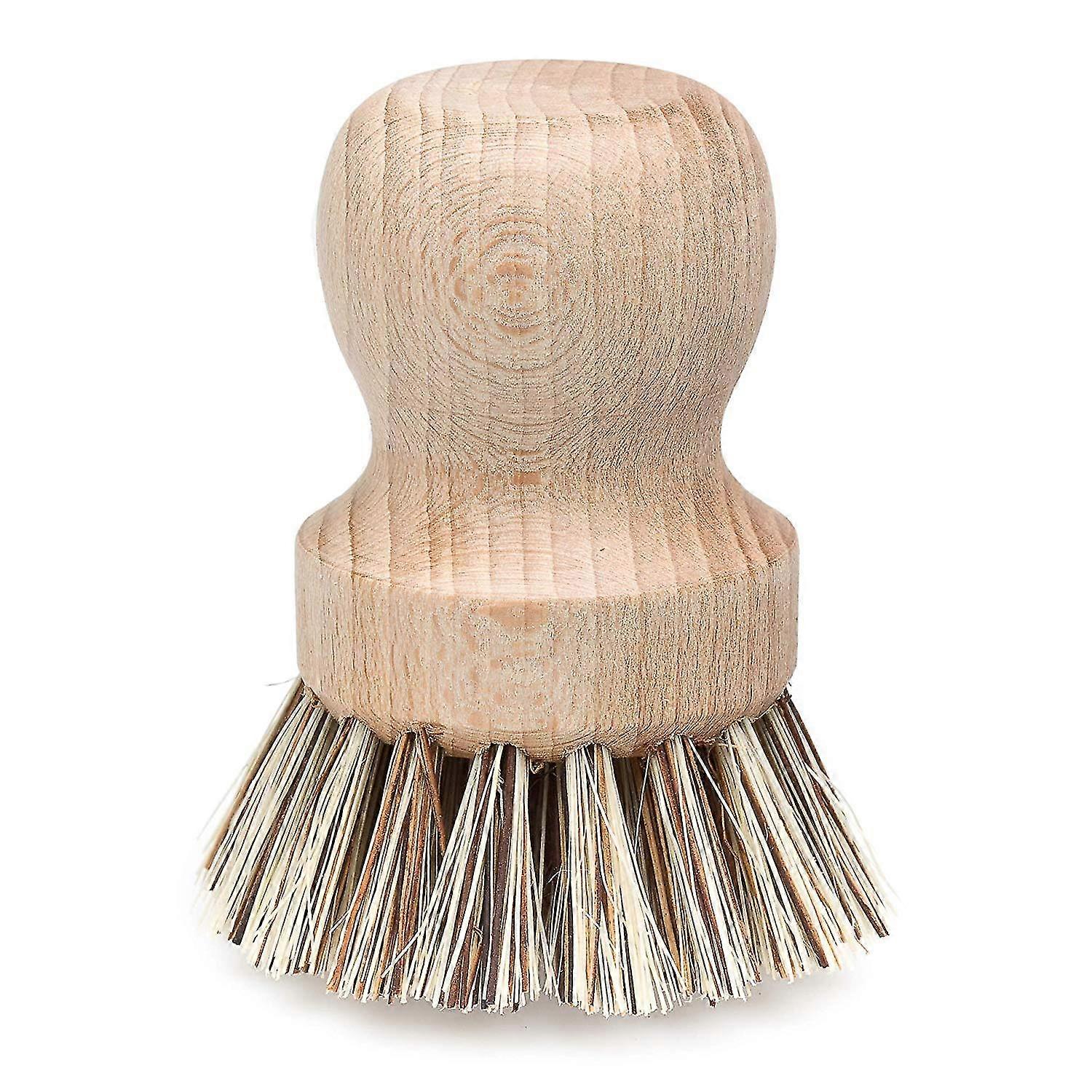 Natural Fiber Bristle Pot Brush, Comcompatible Withtable Beechwood Handle