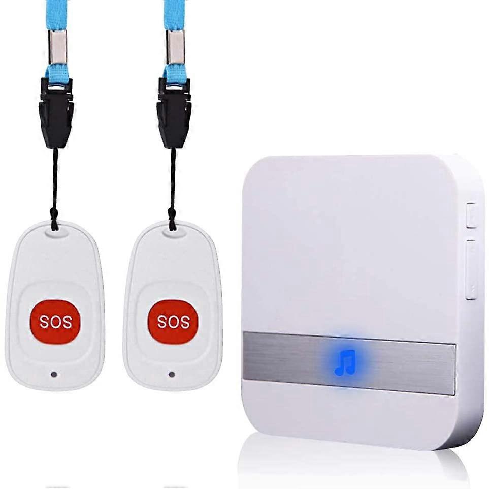 Home Alert Wireless Alarm Patient Older Personal Alarm System Plug Version und Notrufknopf Pager Alarm (2 zu 1)
