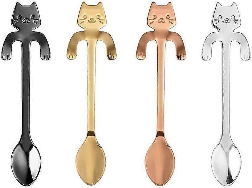 4 Pcs Spoon Cat Spoon Stainless Steel
