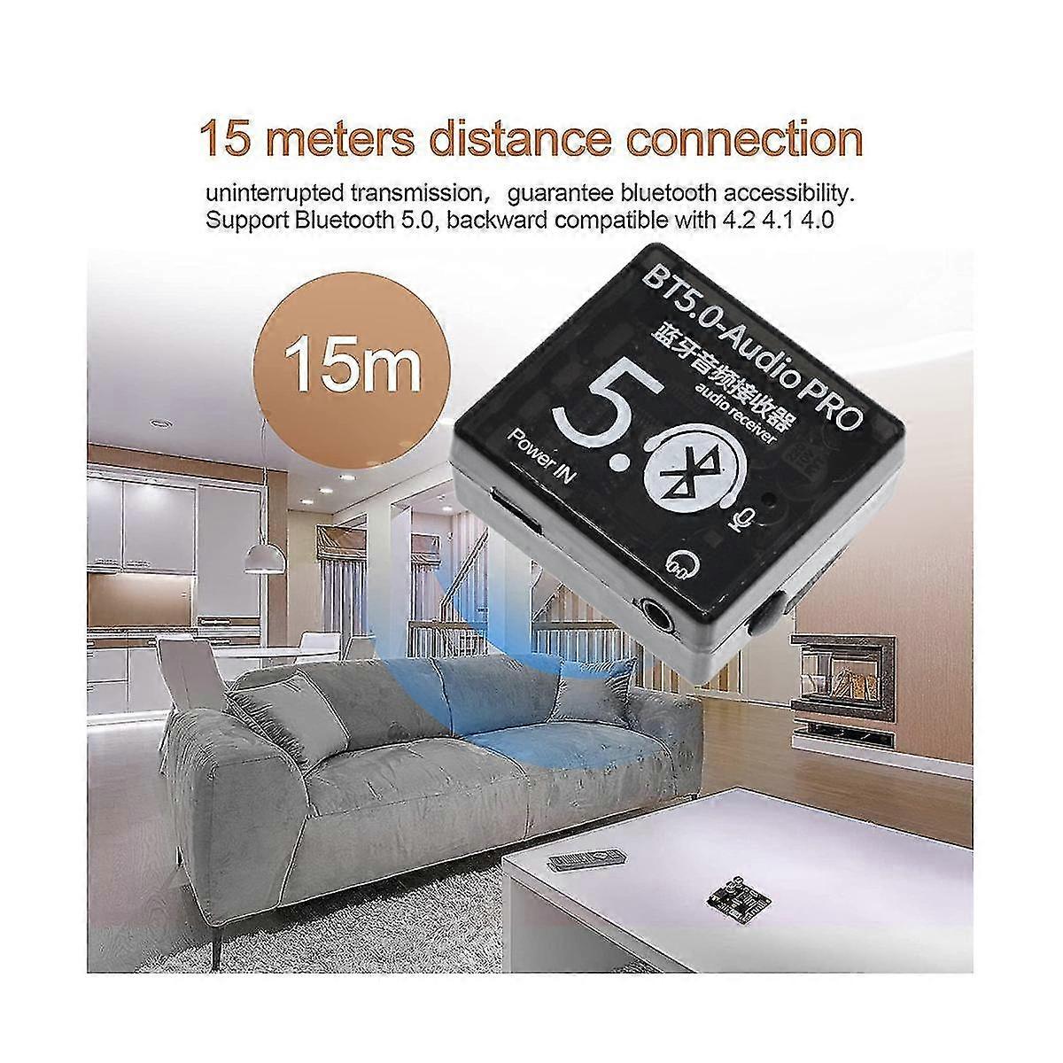 Bt5.0 Receiver+case+3.5mm Aux Audio Cable Kit Mp3 Bluetooth Decoder Lossless Car Speaker Audio Ampl