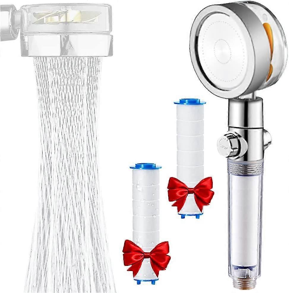 hand shower,high pressure propeller shower head, three level filter filter system with replaceable pp cotton filter