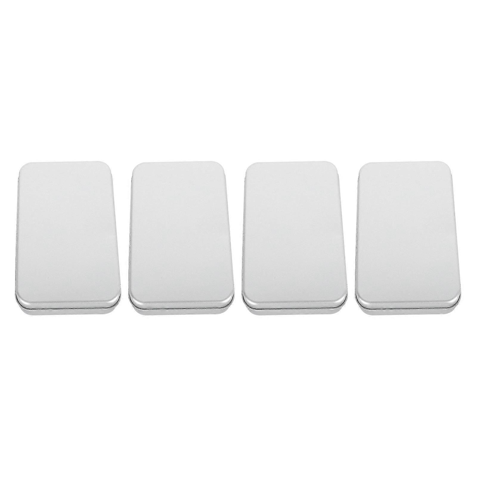 4 Pcs Containers Cookies Rectangular Jewelery Boxes Empty Hinged Tins Empty Tins Box Containers Metal Hinged Tin Box