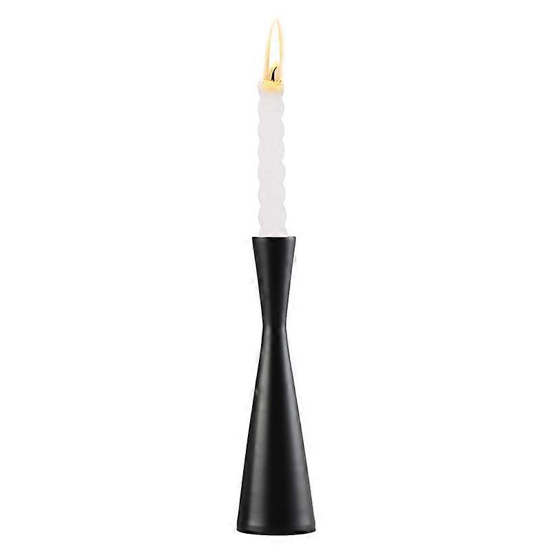 Metal matt black cone candle holder 3-piece set