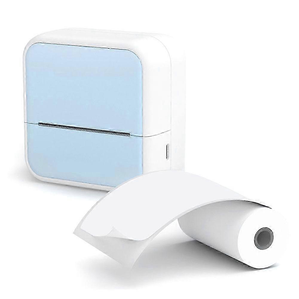 Portable Thermal Printer Mini Printer with Stickers Printer for Notes Journal DIY Kids Gift White