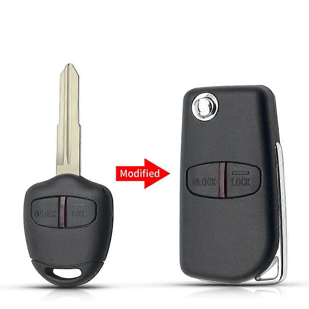 Car Modified Flip Remote Key Shell Case 2/3 Button For Mitsubishi Lancer EX Evolution Grandis Outlander Right/Left Blade