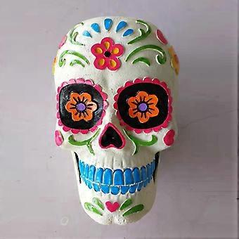 Totenkopf-Übertopf Aus Kunstharz – Skulptur Für Sukkulenten, Halloween-Deko, Größe 145 X 195 Mm
