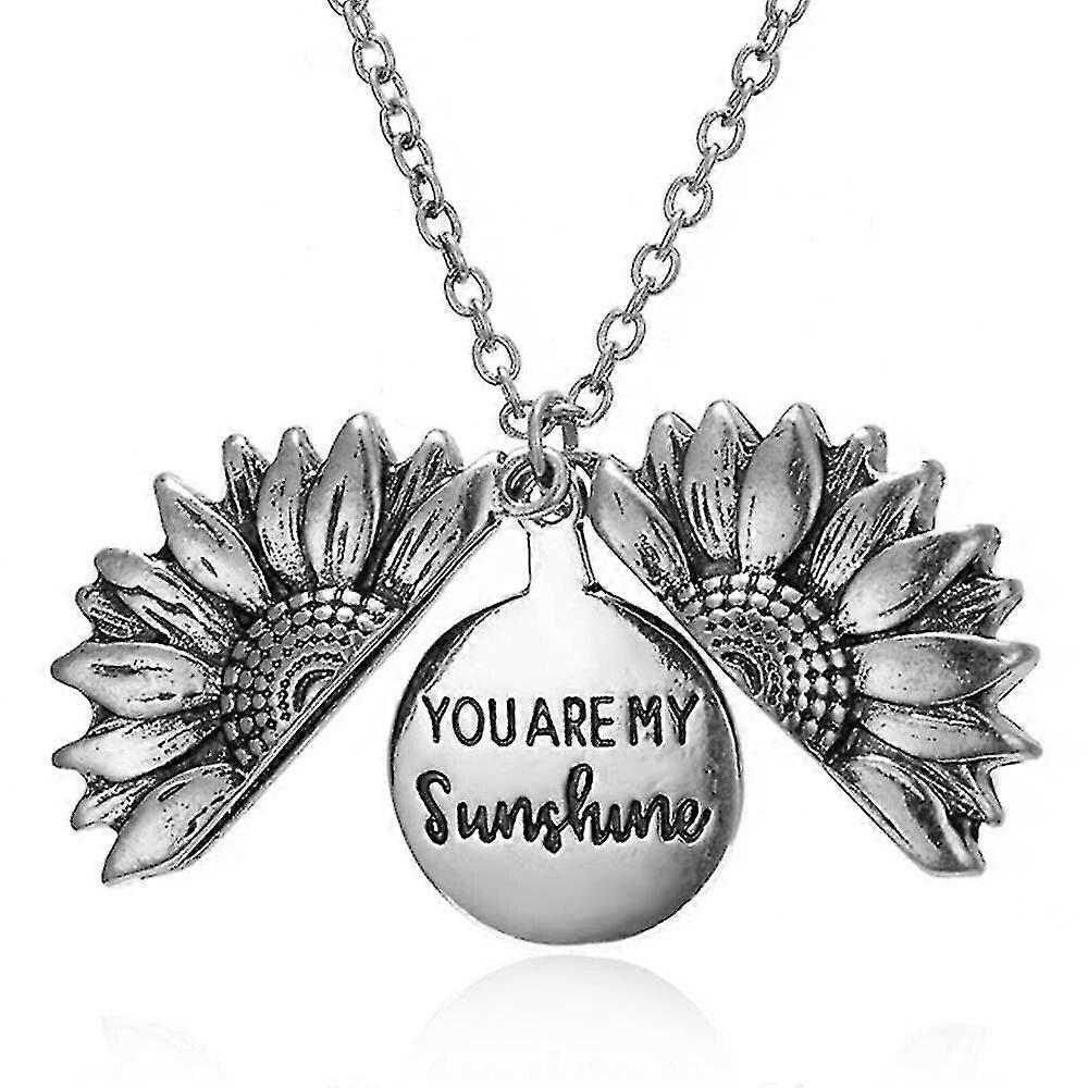 Ladies You Are My Sunshine Open Locket Collana di girasole, 1 pezzo, argento