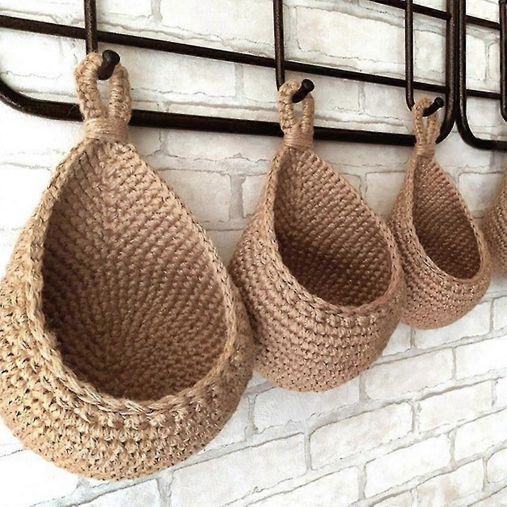 3pcs Hanging Basket Wall Hanging Fruit And Vegetable Basket Storage Kitchen Organizer