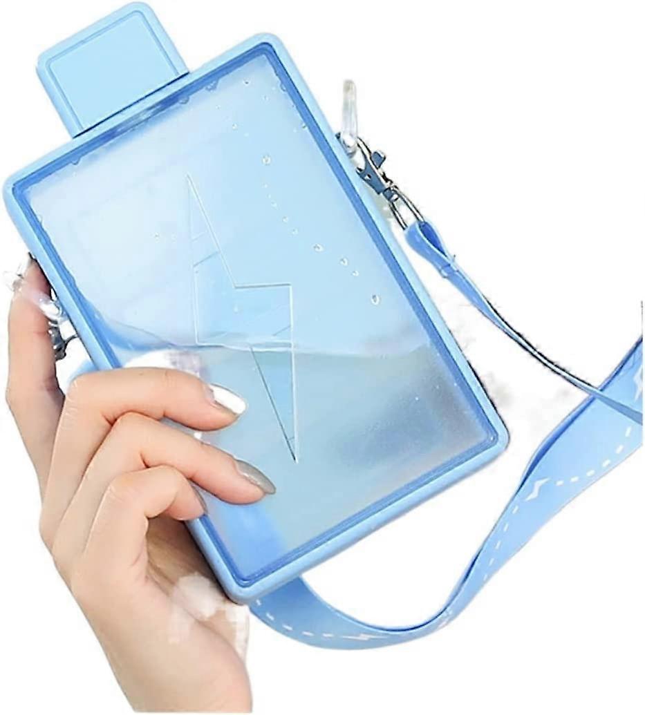 Modern minimalista divat lány műanyag csésze villám hordozható kültéri heveder vizes palack főiskolai hallgató gyermek vizes kupa ajándék (szín : kék, méret :