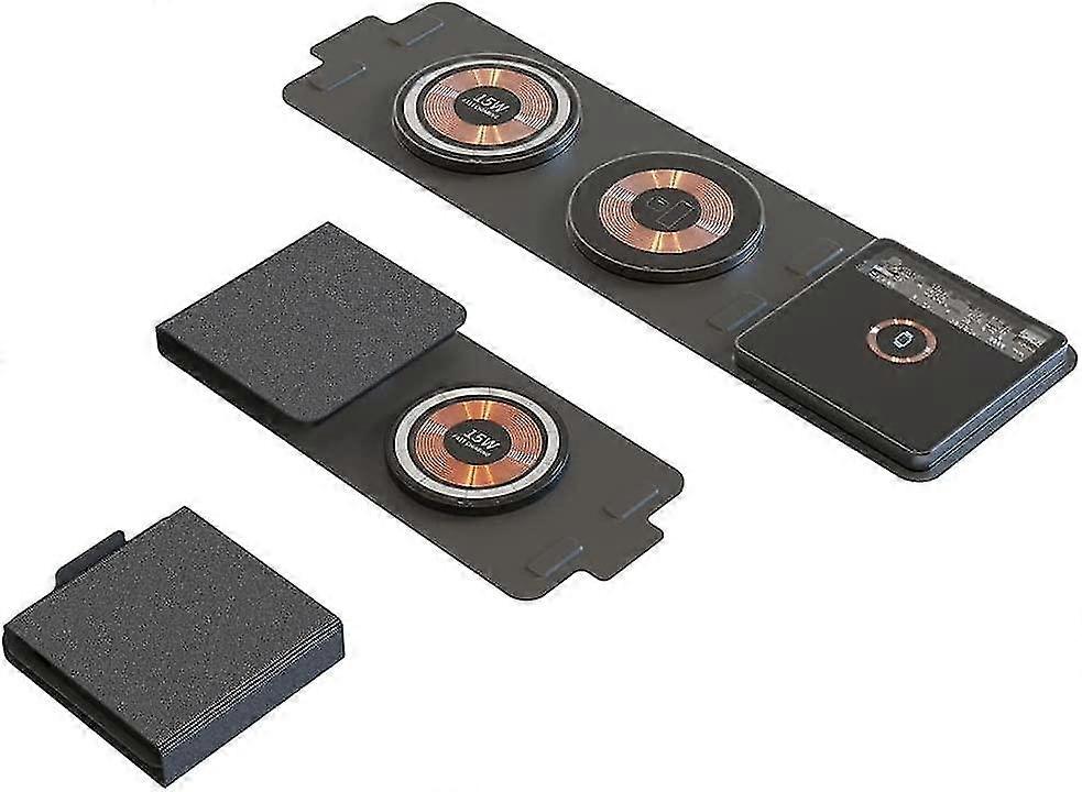 Clear Foldable Wireless Charger Station 3 in 1 Magnetic Charging Pad for Multiple Devices