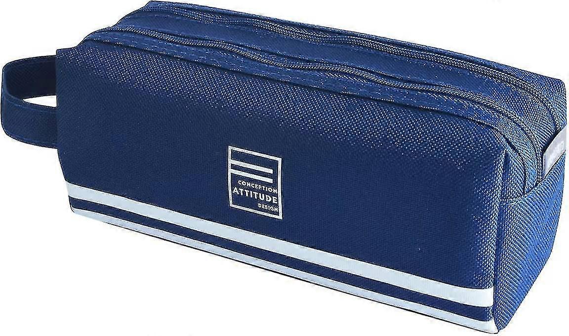 Large Pencil Case, Large Capacity Pencil Case for Children Teens Students, dark blue