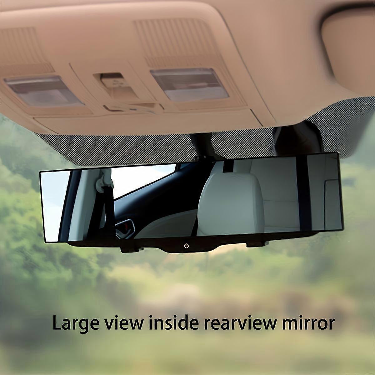 1pc Large Field Of View Rearview Mirror Inside The Car, Reflector Anti-glare Interior Reverse Mirror, Wide Angle Curved White Mirror
