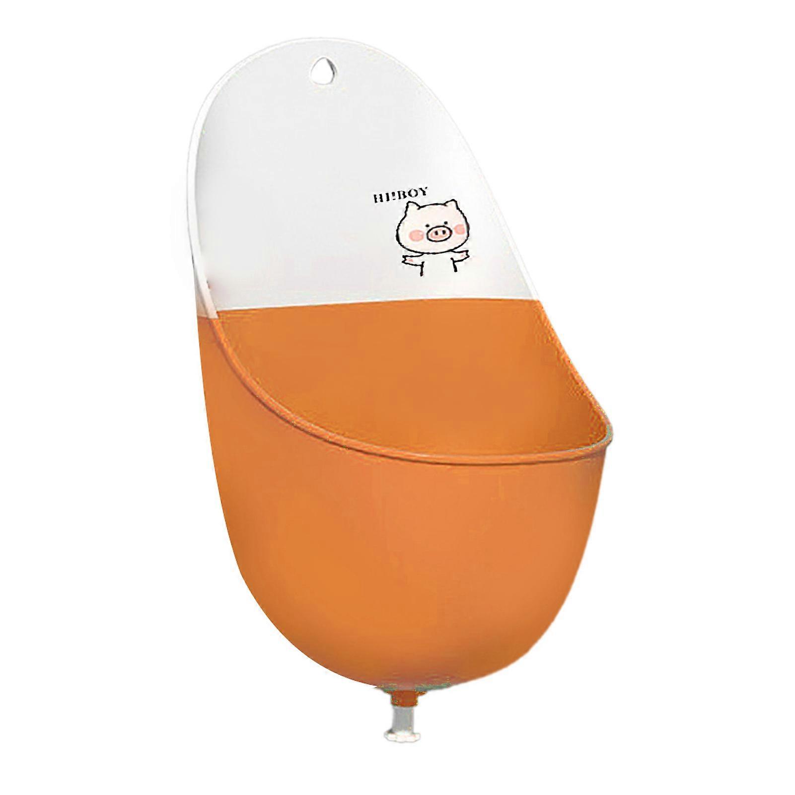 Baby Urinal Portable Lightweight Foldable Potty Training for Boys Cartoon Style Orange Pig