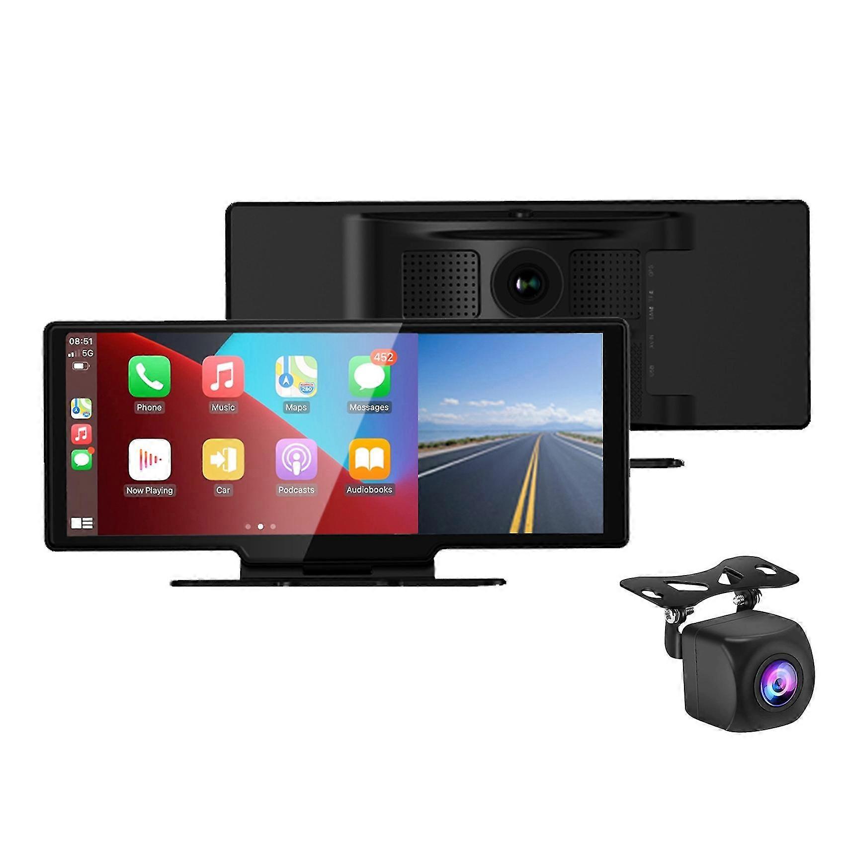 10.26 tums 4k bilkamera dash cam carplay android auto backspegel videoinspelning wifi loop re