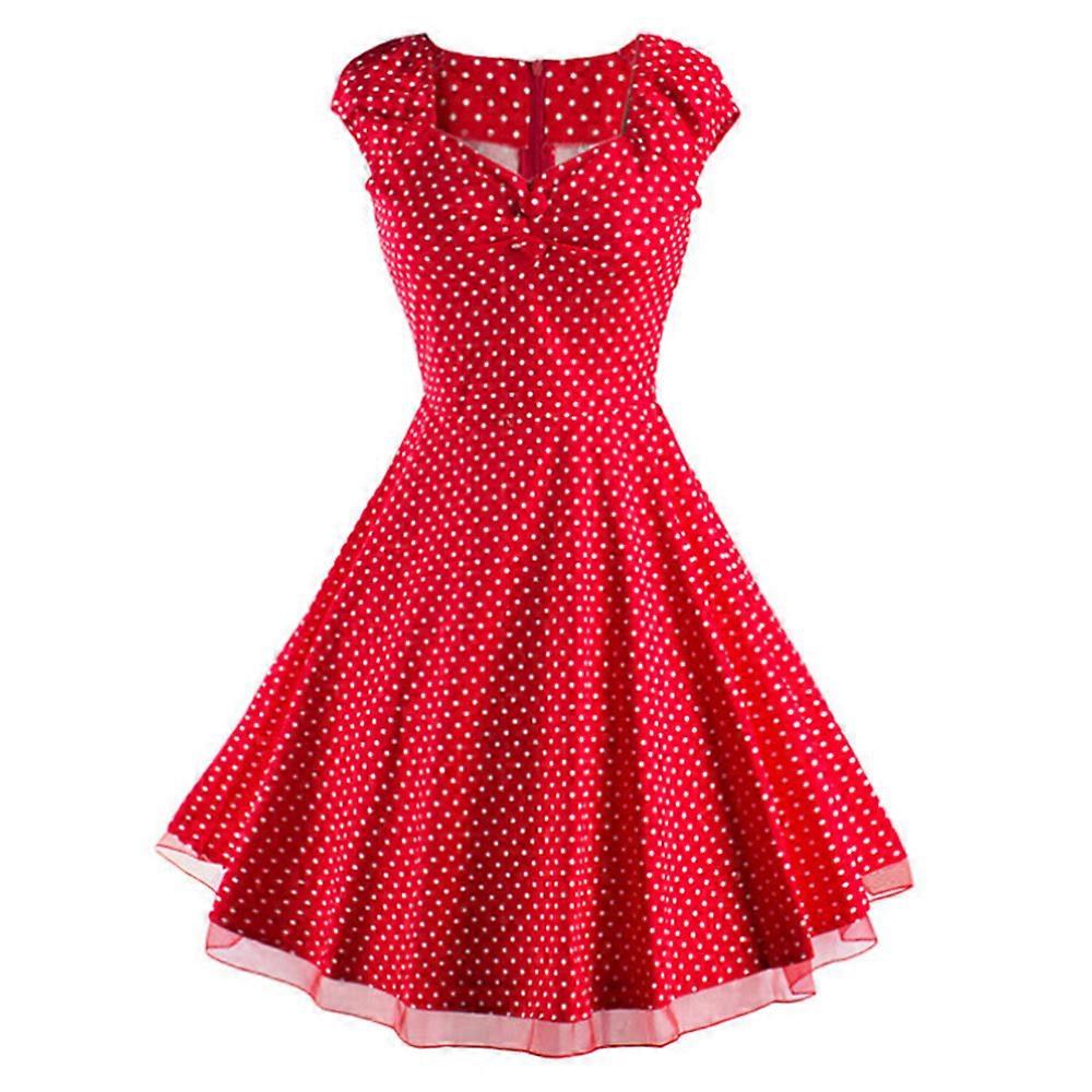 Vintage Hepburn Style Sleeveless Solid Color Dress