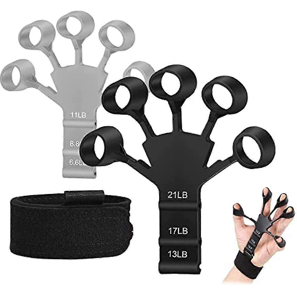 dd-Finger Strengthener Finger Exerciser, 6 Resistent Level Finger Exerciser, gitarr Strength Trainer, Handterapier och träningsapparat