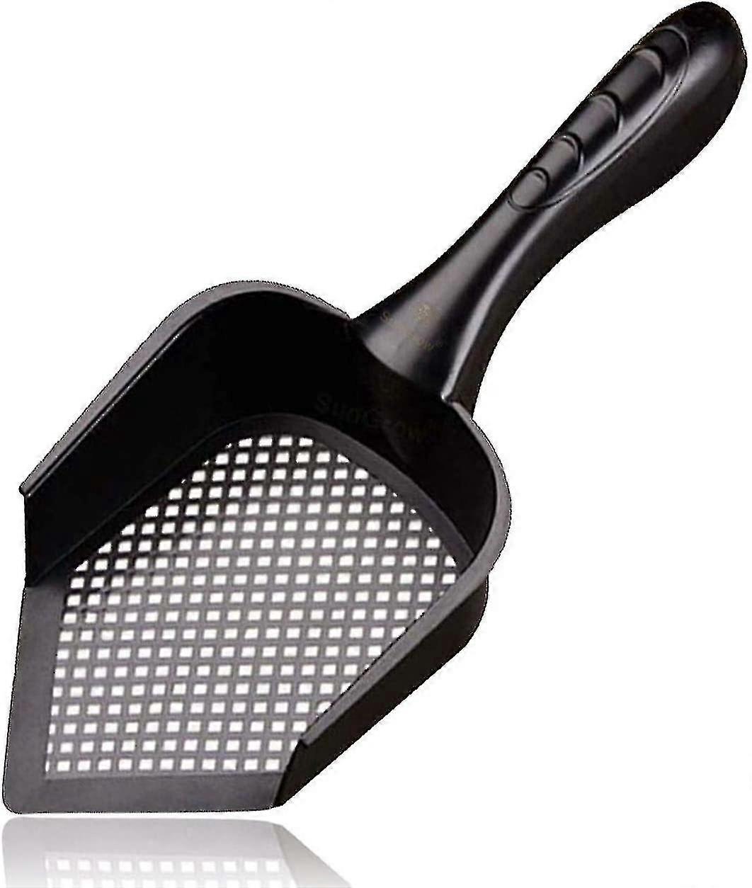 Litter Scoop For Rabbits, Black 12quot; X 5quot; X 2quot; Plastic Shovel, Deep Scatterproof Sides, Pointed Edge For Reaching Corners, Ergonomic Han