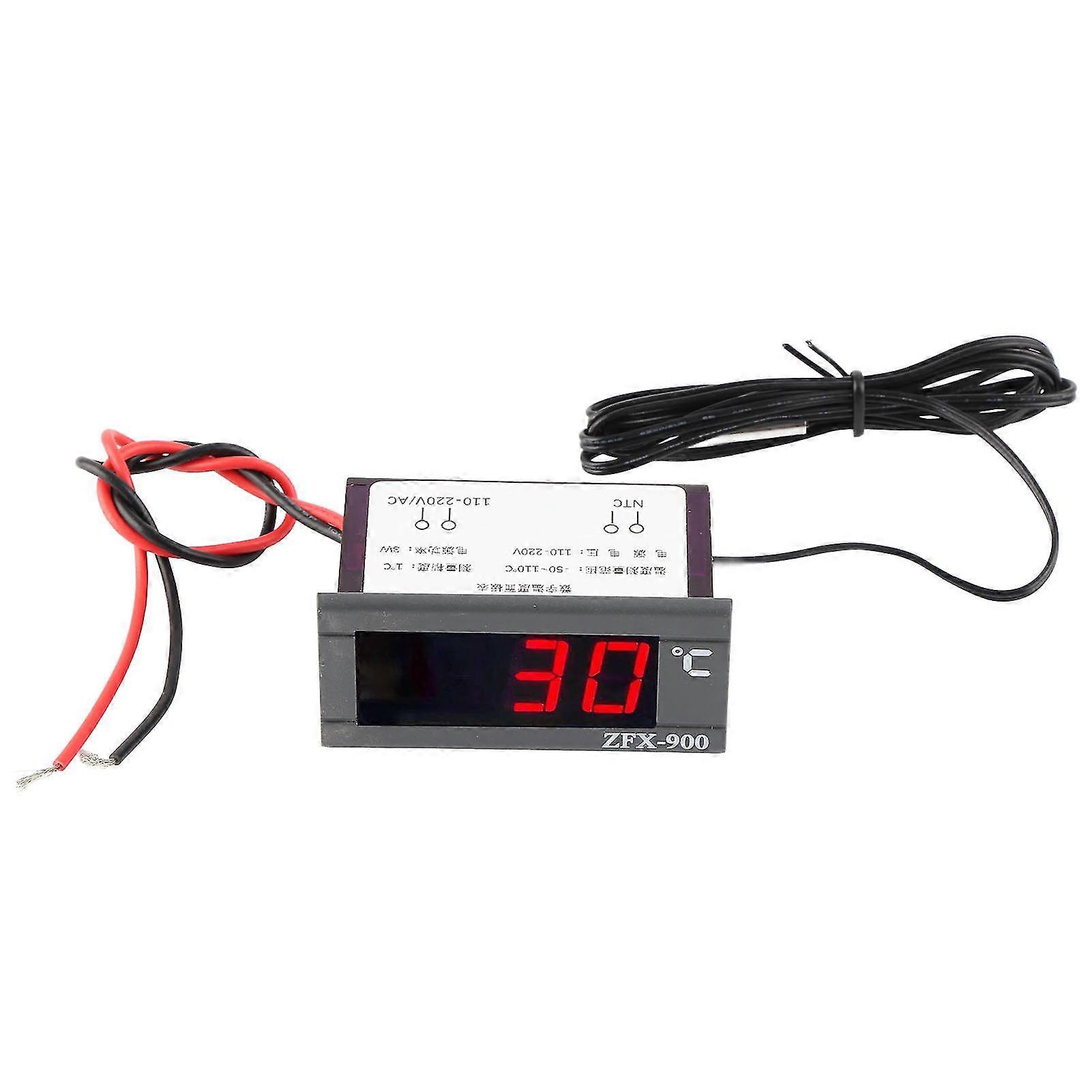 Digital Temperature Controller with LED Panel Meter and Sensor for Refrigerated Cabinets 220V