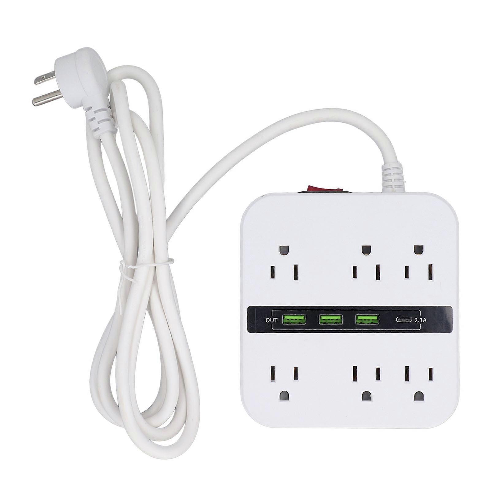 6 مخرج قطاع الطاقة مثبطات اللهب الزائد الحمل ماس كهربائى دليل على منافذ USB للسفر المكتبي المنزلي 100