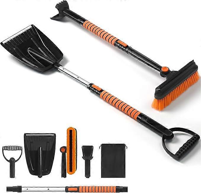5 in 1 Snow Shovel Elongated Telescopic Rotatable Multifunctional Detachable