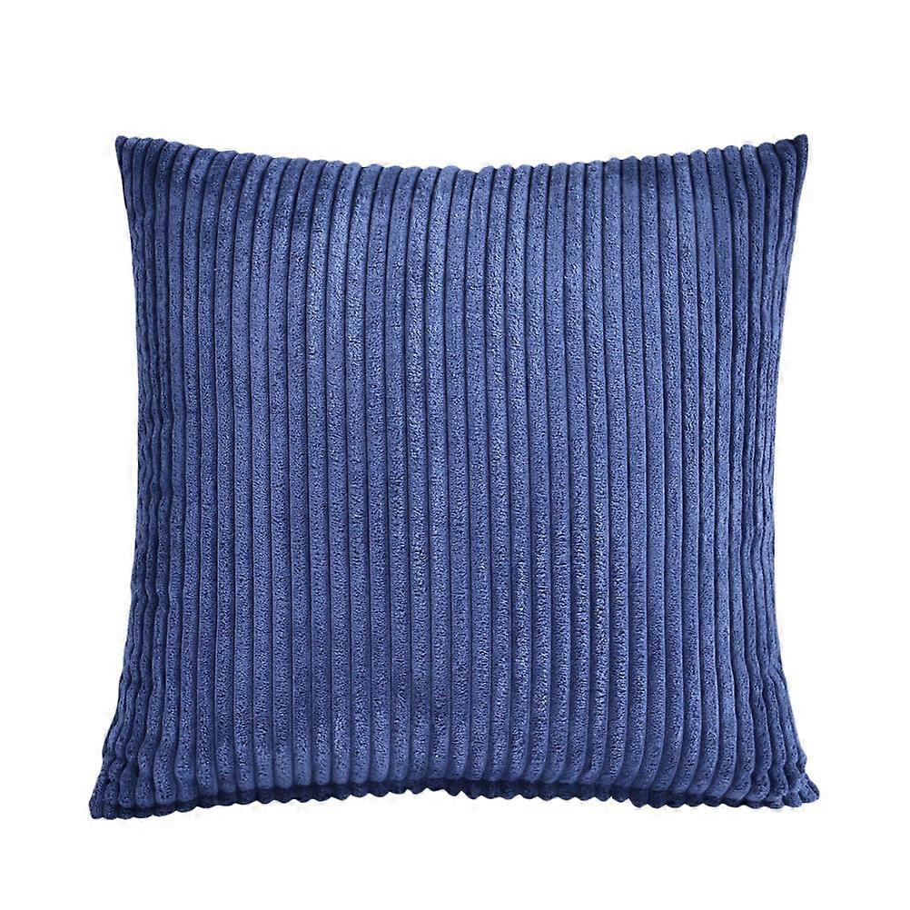 Dark Blue Corduroy Pillow Covers Throw Pillow Cases Square Cushion Covers for Office Sofa Car without Pillow Core