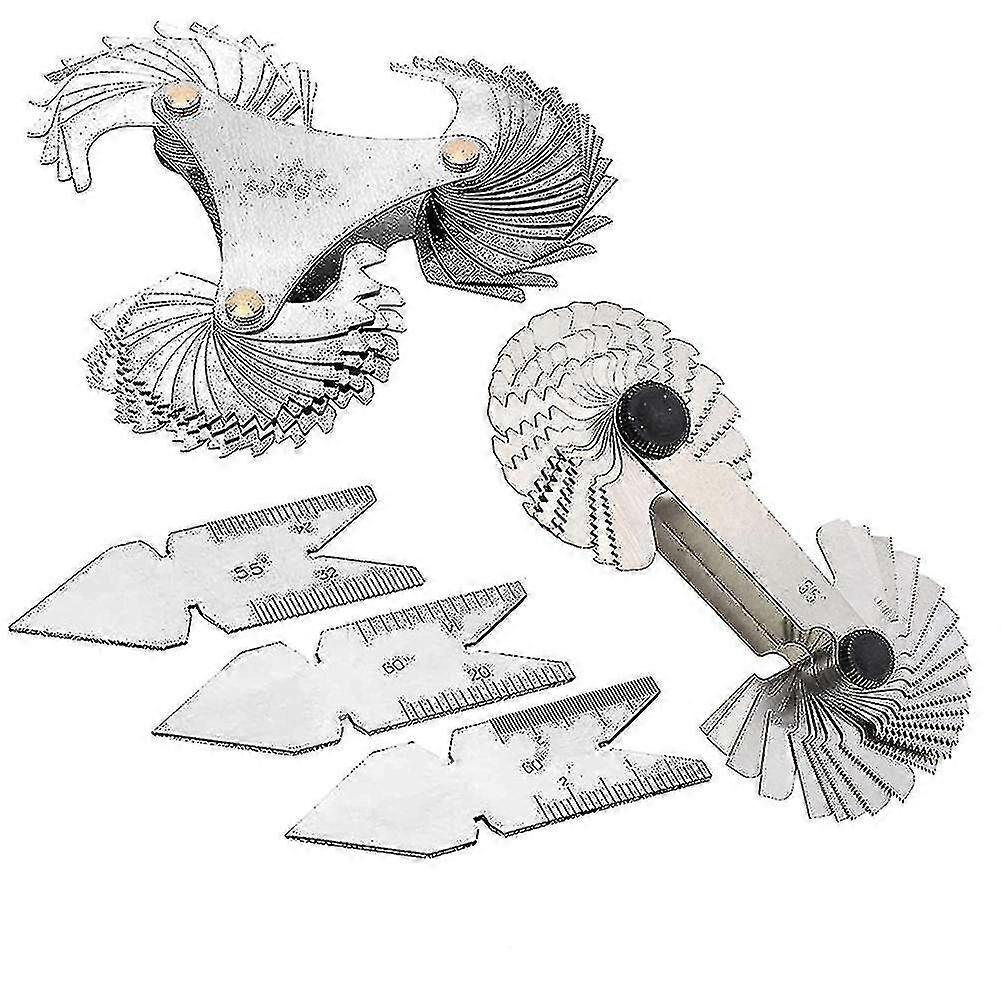 5 Pcs Thread Pitch Gauges Measure Tool Set,Stainless Steel Thread