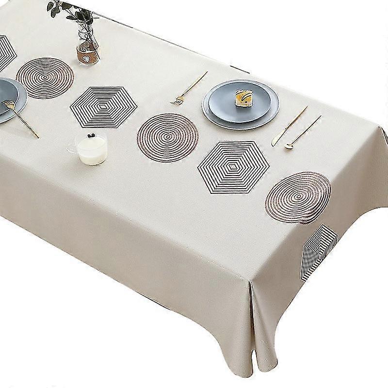 Nordic Waterproof Oil-proof Pvc Tablecloth Geometry Print Rectangle Table Cover