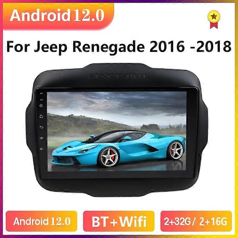 Car GPS MP5 Player for Jeep Renegade android12.0 2016-2018 Navigation stereo Radio 4 Core 2.5D QLED Core car audio no dvd