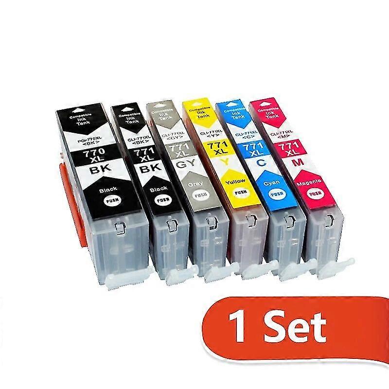 high quality6pcs Pgi770 Cli771 Compatible Ink Cartridge For Canon Pixma Mg5770 Mg6870 Printers Ink Pgi-770 Cli-771 Pgi 770 Cli 771 Xl