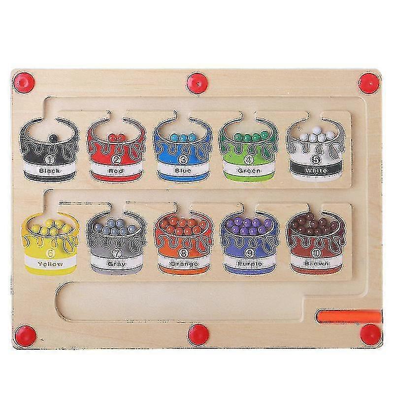 Magnetic Color And Number Maze Early Educational Puzzle Game Board For Kids