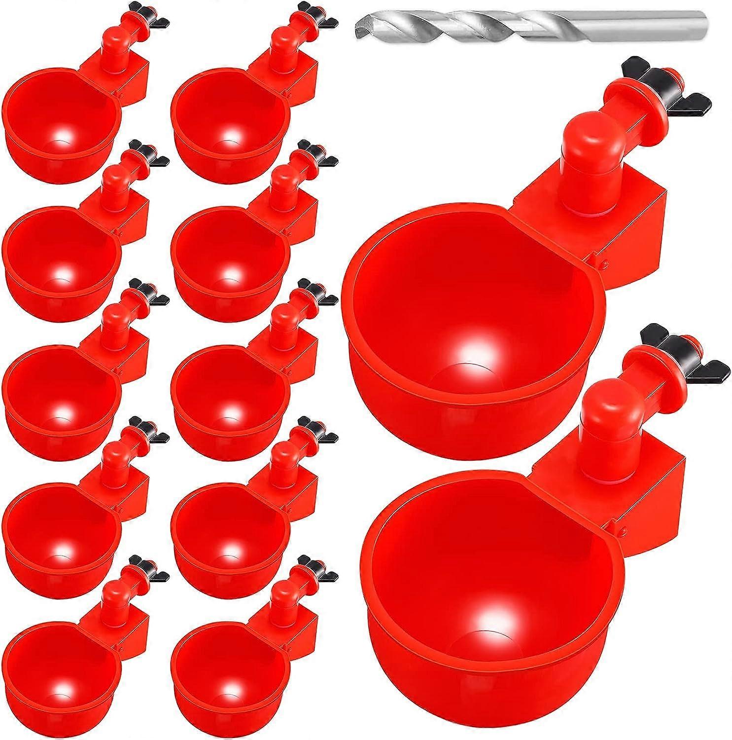 Self-Filling Chicken Drinker Cups - 12 Pack for Poultry