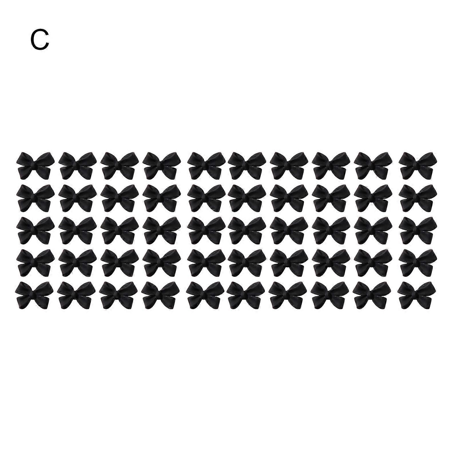 50st / set nagelprydnad graverad 3d-effekt mini bowknot nagelkonst dekoration nagel tillbehör för kvinnlig qinhai